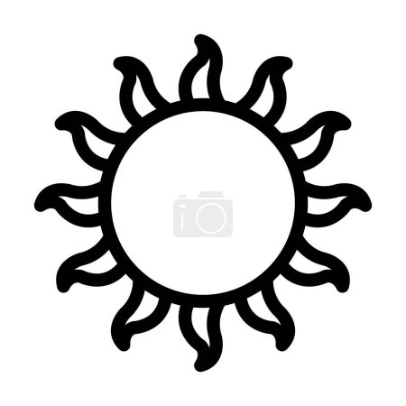 Téléchargez les illustrations : Sun Vector Illustration Line Icon Design - en licence libre de droit