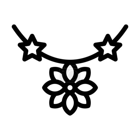 Ilustración de Flower Necklace Vector Illustration Line Icon Design - Imagen libre de derechos