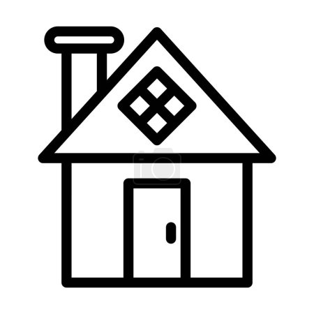 Téléchargez les illustrations : House Vector Illustration Line Icon Design - en licence libre de droit