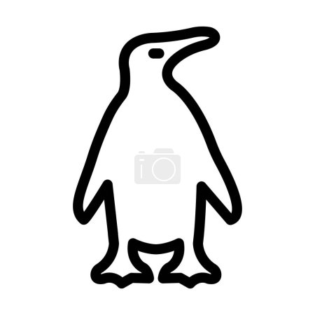 Illustration for Penguin Vector Illustration Line Icon Design - Royalty Free Image