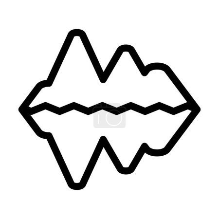 Téléchargez les illustrations : Iceberg Vector Illustration Line Icon Design - en licence libre de droit