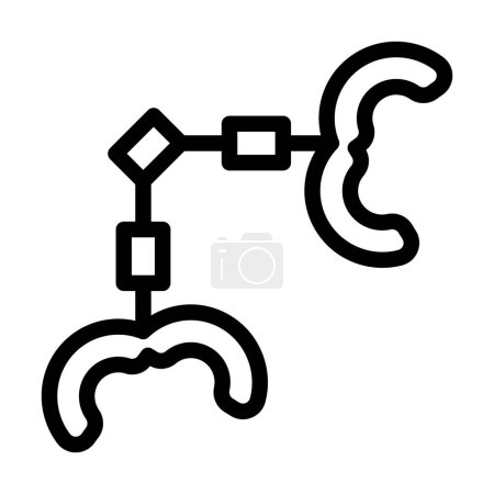 Téléchargez les illustrations : Handcuffs Vector Illustration Line Icon Design - en licence libre de droit