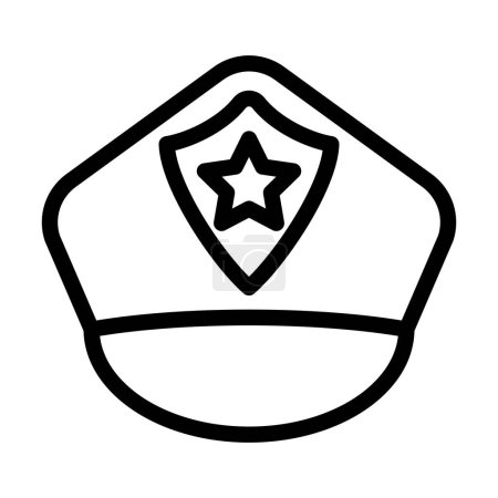 Téléchargez les illustrations : Policeman's hat Vector Illustration Line Icon Design - en licence libre de droit