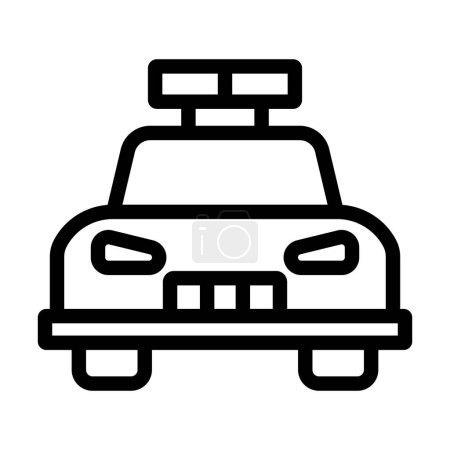 Téléchargez les illustrations : Police Car Vector Illustration Line Icon Design - en licence libre de droit