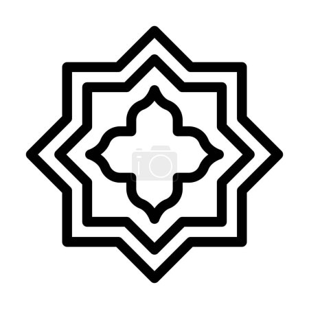 Téléchargez les illustrations : Islamic Star Vector Illustration Line Icon Design - en licence libre de droit
