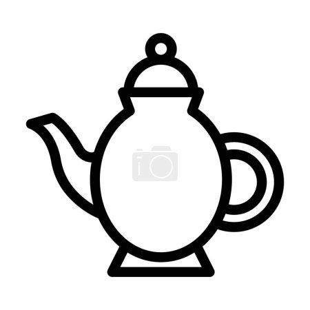 Ilustración de Teapot Vector Illustration Line Icon Design - Imagen libre de derechos