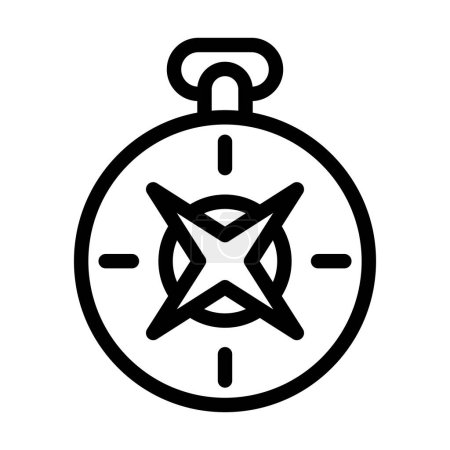 Illustration for Compass Vector Illustration Line Icon Design - Royalty Free Image