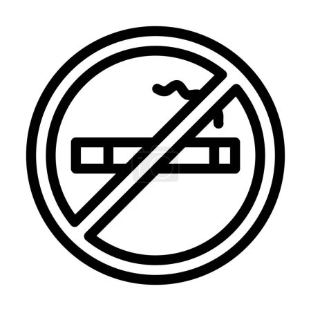 Téléchargez les illustrations : No Smoking Vector Illustration Line Icon Design - en licence libre de droit