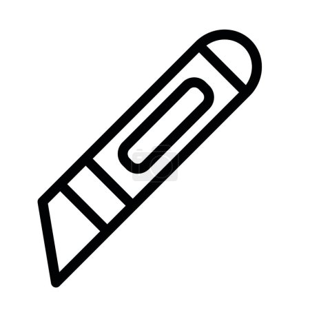 Utility Knife Vector Illustration Line Icon Design