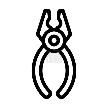 Illustration for Pliers Flat Vector Illustration Line Icon Design - Royalty Free Image