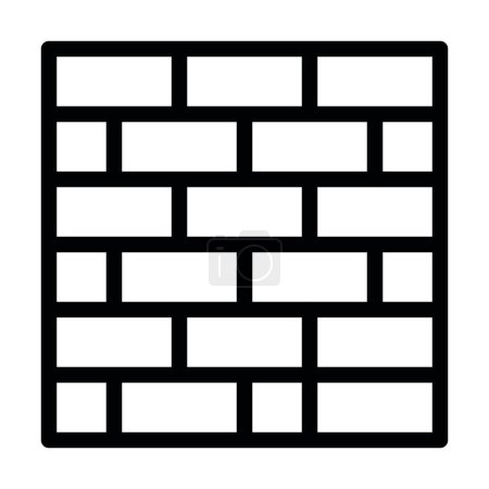 Téléchargez les illustrations : Brick Vector Illustration Line Icon Design - en licence libre de droit