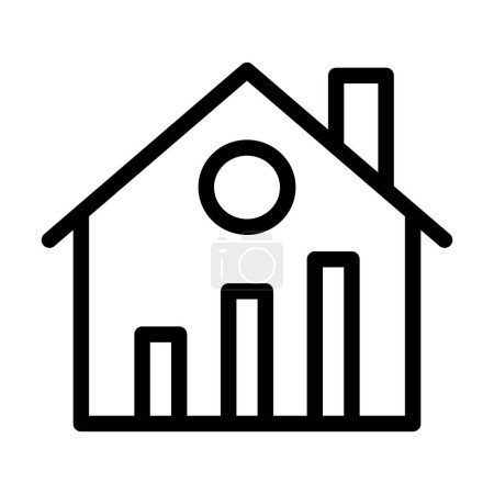 Téléchargez les illustrations : Real Estate Stats Vector Illustration Line Icon Design - en licence libre de droit