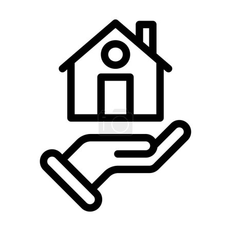 Illustration for Home Insurance Vector Illustration Line Icon Design - Royalty Free Image