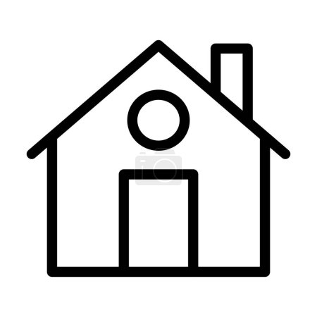 Téléchargez les illustrations : House Vector Illustration Line Icon Design - en licence libre de droit