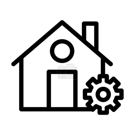 Téléchargez les illustrations : Home Setting Vector Illustration Line Icon Design - en licence libre de droit
