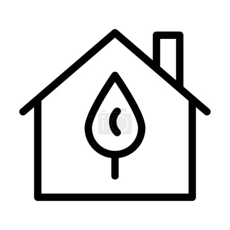Téléchargez les illustrations : Eco House Vector Illustration Line Icon Design - en licence libre de droit