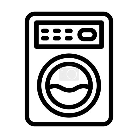 Téléchargez les illustrations : Washing Machine Vector Illustration Line Icon Design - en licence libre de droit