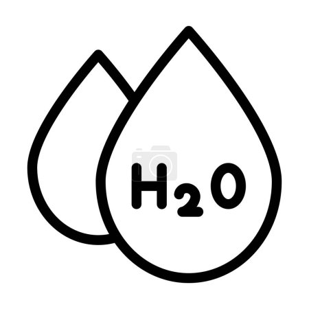 Illustration for H2o Vector Thick Line Icon For Personal And Commercial Use - Royalty Free Image