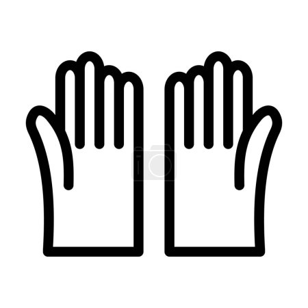 Téléchargez les illustrations : Icône de ligne épaisse de vecteur de gants pour l'usage personnel et commercial - en licence libre de droit