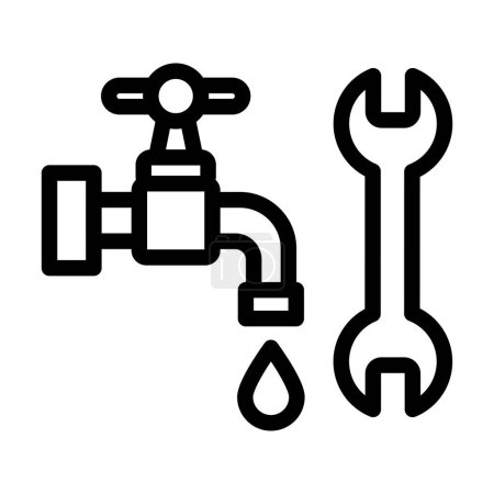 Illustration for Plumbing Vector Thick Line Icon For Personal And Commercial Use - Royalty Free Image