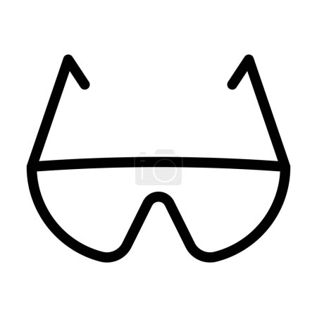 Téléchargez les illustrations : Icône de ligne épaisse de vecteur de lunettes de sécurité pour l'usage personnel et commercial - en licence libre de droit