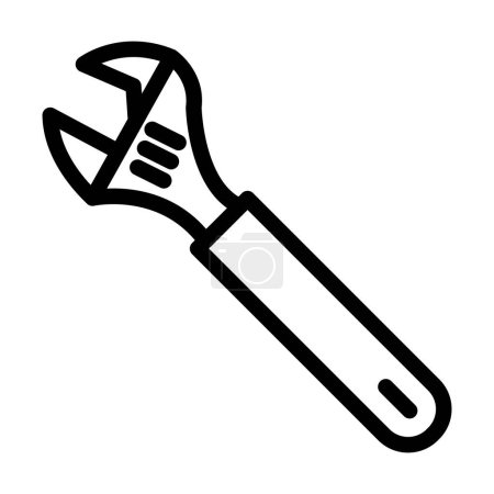 Illustration for Adjustable Wrench Vector Thick Line Icon For Personal And Commercial Use - Royalty Free Image