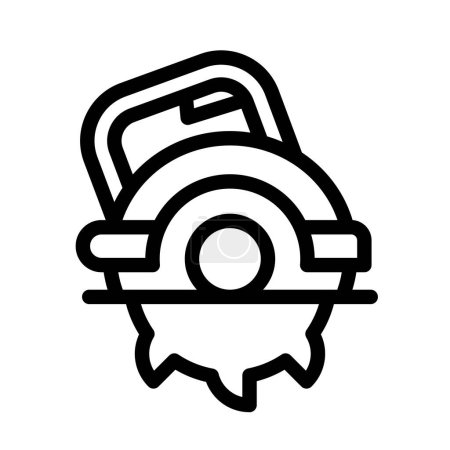 Circular Saw Vector Thick Line Icon For Personal And Commercial Use