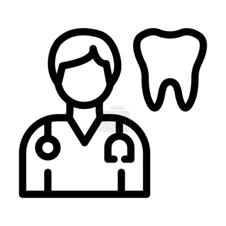 Téléchargez les illustrations : Icône épaisse de ligne de vecteur de dentiste pour l'usage personnel et commercial - en licence libre de droit