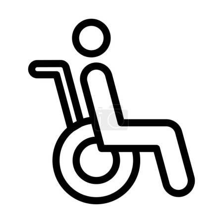 Téléchargez les illustrations : Icône épaisse de ligne de vecteur de personne handicapée pour l'usage personnel et commercial - en licence libre de droit