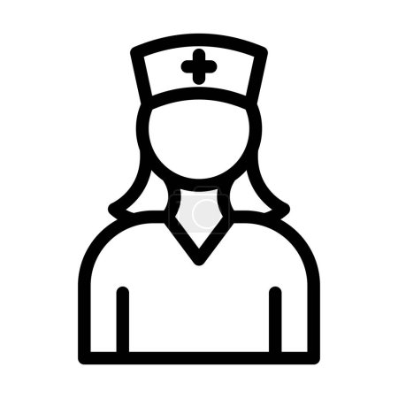 Téléchargez les illustrations : Icône épaisse de ligne de vecteur d'infirmière pour l'usage personnel et commercial - en licence libre de droit