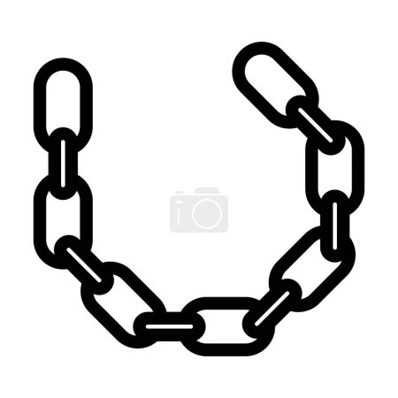 Ilustración de Icono de línea gruesa de vectores de cadena para uso personal y comercial - Imagen libre de derechos