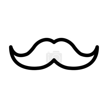 Téléchargez les illustrations : Icône épaisse de ligne de vecteur de moustache pour l'usage personnel et commercial - en licence libre de droit