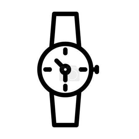 Téléchargez les illustrations : Icône élégante de ligne épaisse de vecteur de montre pour l'usage personnel et commercial - en licence libre de droit