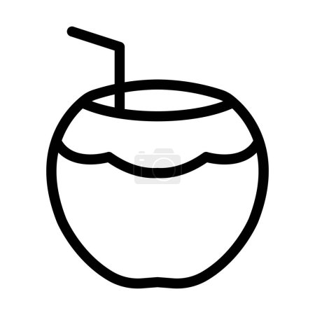 Illustration for Coconut Vector Thick Line Icon For Personal And Commercial Use - Royalty Free Image