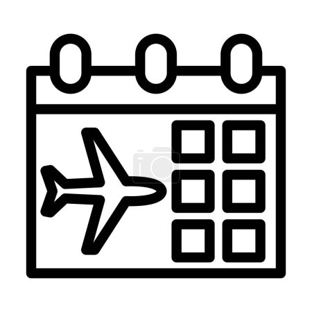Illustration for Flight Date Vector Thick Line Icon For Personal And Commercial Use - Royalty Free Image