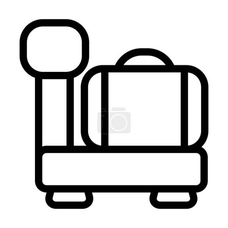 Téléchargez les photos : Icône de ligne épaisse de vecteur d'échelle de bagage pour l'usage personnel et commercial - en image libre de droit