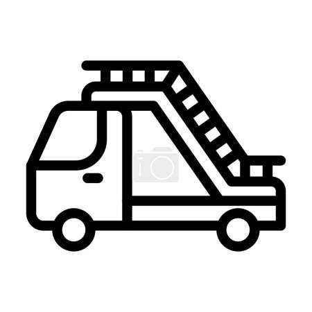 Illustration for Ladder Truck Vector Thick Line Icon For Personal And Commercial Use - Royalty Free Image