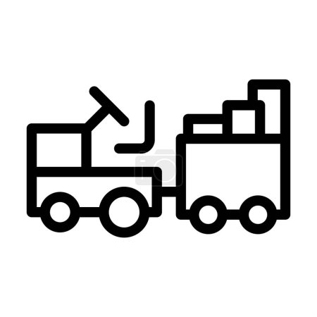 Ilustración de Icono de línea gruesa del vector del camión de equipaje para el uso personal y comercial - Imagen libre de derechos