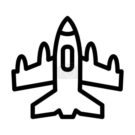 Ilustración de Jet Vector Thick Line Icono para uso personal y comercial - Imagen libre de derechos