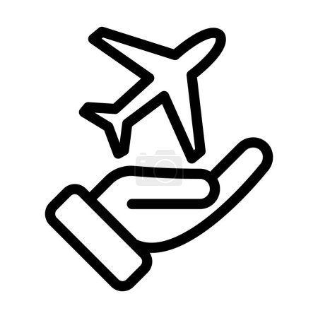 Illustration for Safe Flight Vector Thick Line Icon For Personal And Commercial Use - Royalty Free Image