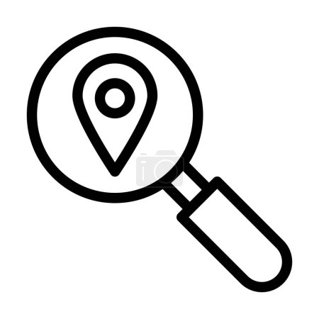Ilustración de Icono de línea gruesa de vectores de búsqueda de geografía para uso personal y comercial - Imagen libre de derechos