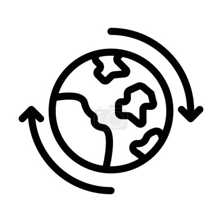 Illustration for Earth Rotation Vector Thick Line Icon For Personal And Commercial Use - Royalty Free Image