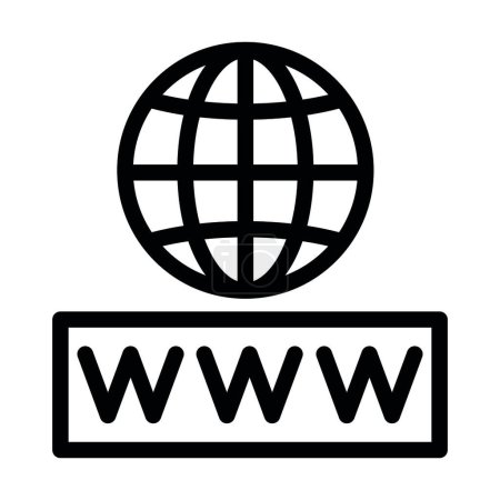 Téléchargez les illustrations : Icône de ligne épaisse de vecteur de site Web pour l'usage personnel et commercial - en licence libre de droit