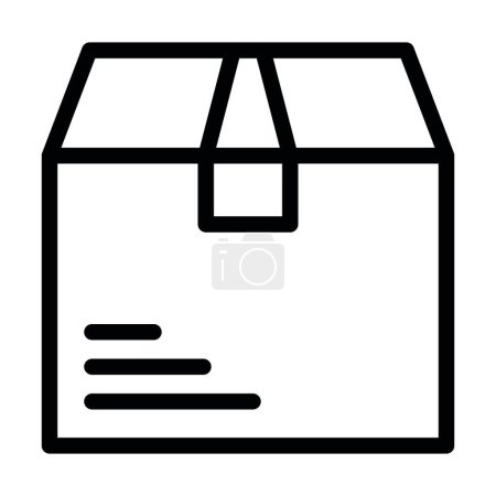 Téléchargez les illustrations : Icône épaisse de ligne de vecteur de boîte de carton pour l'usage personnel et commercial - en licence libre de droit