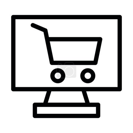 Téléchargez les illustrations : Icône de ligne épaisse de vecteur de magasin en ligne pour l'usage personnel et commercial - en licence libre de droit