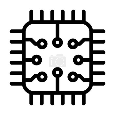 Illustration for Processor Vector Thick Line Icon For Personal And Commercial Use - Royalty Free Image