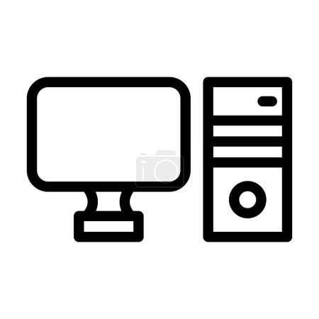 Téléchargez les illustrations : Icône de ligne épaisse de vecteur d'ordinateur pour l'usage personnel et commercial - en licence libre de droit
