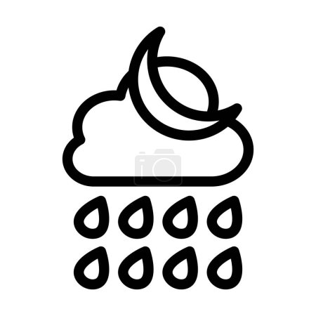 Illustration for Rainy Night Vector Thick Line Icon For Personal And Commercial Use - Royalty Free Image