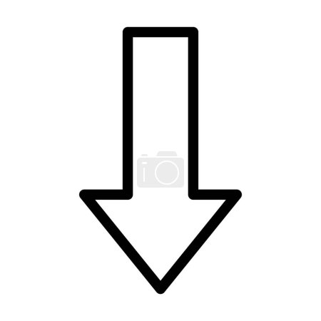 Ilustración de Icono de línea gruesa de vectores de flecha hacia abajo para uso personal y comercial - Imagen libre de derechos