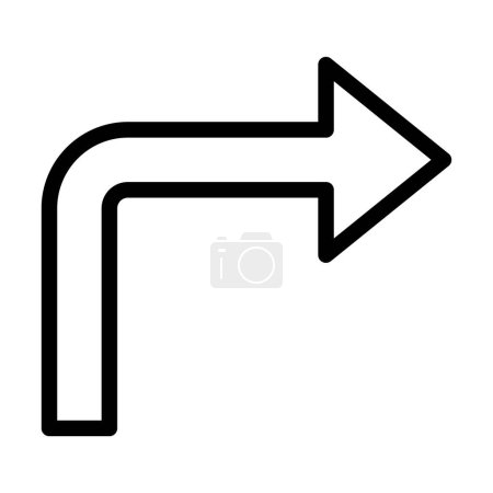 Illustration for Turn Right Vector Thick Line Icon For Personal And Commercial Use - Royalty Free Image